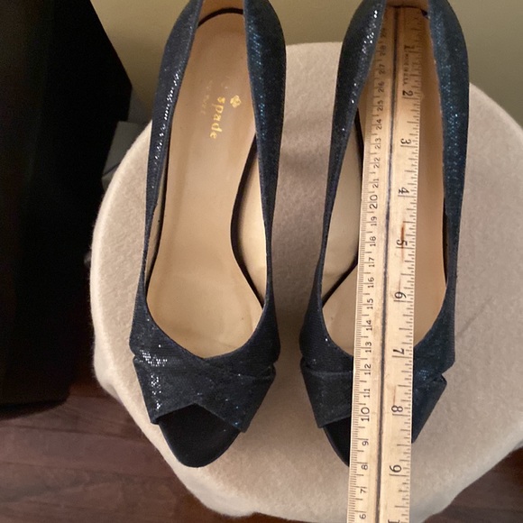 Kate Spade black sparkle peep toe heels in excellent condition - Picture 11 of 11
